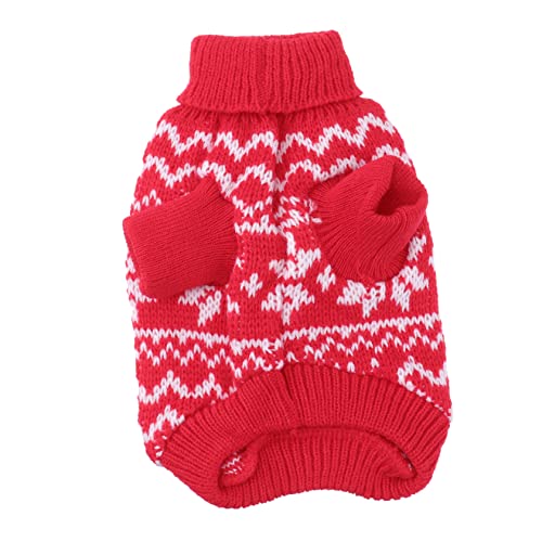 Amosfun 2st Haustier Hund Mantel Hunde-Katzen-Kleidung Stricken Katzen-Outfit Großer Hundeweihnachtspullover Hund-Halloween-Pullover Welpen-Sweatshirt Schneeflockenmuster Verdicken Wurst von Amosfun