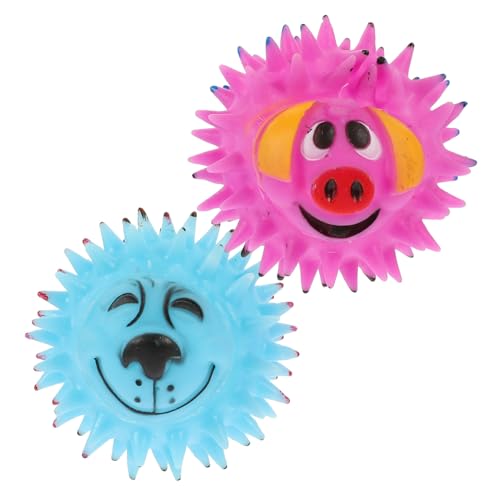 Amosfun 2St Spielzeugball für Haustiere Welpen Spielzeug zum Zähneputzen interaktives hundespielzeug Interactive Dog Toys Spielzeuge Haushaltshundespielzeug kleines Kauspielzeug sauber psm von Amosfun