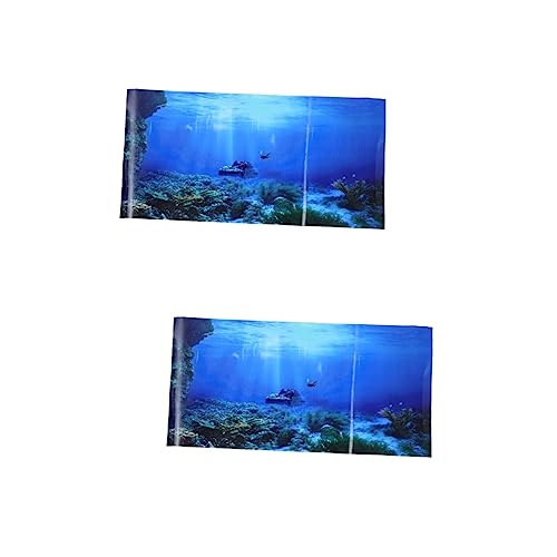 Amosfun 2st Aquarium Hintergrundpapier 3D-effektbilder 3D-glasbild Aquarium-dekor-Hintergrund 3D-Bild Aquarium Dekoratives Bild Tapete Für Fischbecken Aquarium Papierhintergrund Poster von Amosfun