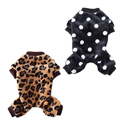 Amosfun 2st Haustier-Pyjama Hundeklamotten Warmer Mantel Hässlicher Hundepullover Katze Mädchenkleidung Hundepullover Für Kaltes Wetter Kleider Für Den Winter Gemütlich Polyester Overall von Amosfun