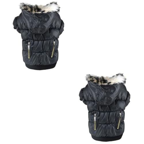 Amosfun 2st Haustier Winter Warm Winterweste Hund Bei Kaltem Wetter Wintermantel Mit Reißverschluss Für Haustiere Hund Warmer Hoodie Wintermäntel Warmer Mantel Kleidung Jacke Mit Hut von Amosfun