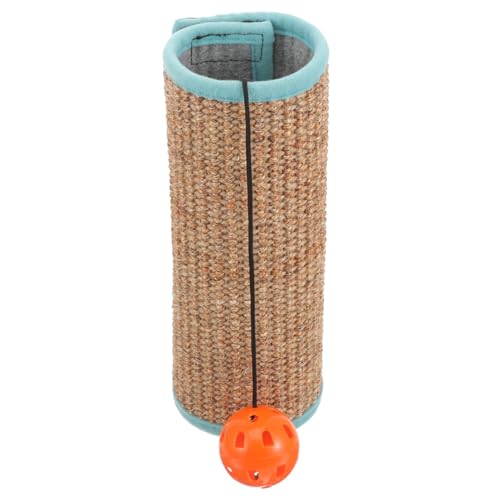 Amosfun 2st Haustierrolle Spielzeug Für Haustiere Kauspielzeug Kratzmatte Für Katzen Katzenkratzmatte Aus Sisal Klauenpad Zum Schleifen Von Katzen Kätzchen Kratzbrett Kratzer Glocke Kugel von Amosfun