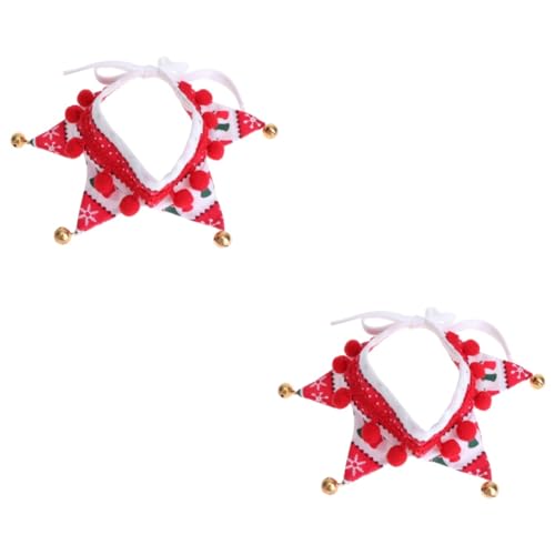 Amosfun 2st Hund Santa Kostüm Osterbandana Für Hunde Kätzchen Lätzchen Hundeschal Jingle Bell Hundehalsband Weihnachten Feiertags-hundebandanas Haustierschal Mädchen Dekorative Gegenstände von Amosfun