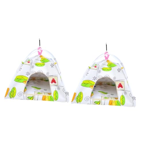 Amosfun 2St Vogelhäuschen Vogelhängematte Vogelhütte Papageien Vogelhütten und Zelte für Sittiche Frettchenspielzeug Haustier Höhle Wellensittich Papageienkäfig Zubehör von Amosfun