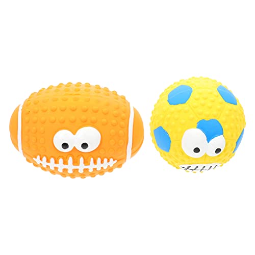 Amosfun 2st Spielzeugball Quietschende Spielzeuge Aus Latex Quietschendes Welpenspielzeug Unzerstörbares Hundespielzeug Kauspielzeug Für Hunde Hundebälle Emulsion Tragbar Hündchen von Amosfun