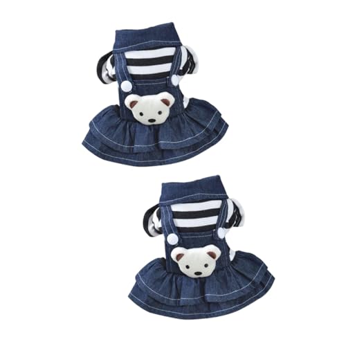 Amosfun 2St Hundebekleidung für Hunde Jeans-Overall für Hunde hundekleidung dog clothes Jeanskleider sommerjeans Hemdkleid Haustier einstellen Winterkleidung Arbeitskleidung Pyjama von Amosfun