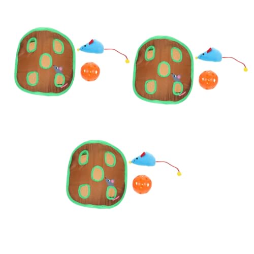 Amosfun 3 Sätze Katzen Spielzeug Tunnel Katzenspielzeug Hundetür Für Die Wand Mäuse Schlagen EIN Maulwurfsspielzeug Haustiertür Für Glasschiebetür Katzentür Hauskatze Stoff Die Katze von Amosfun