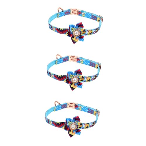 Amosfun 3St Haustierhalsband Hundehalsband mit Hundehalsbänder catchring festlich katzenhalsbänder personalisiert Fliege Hundehalsband Mädchen Kätzchenhalsband Charme Blumen von Amosfun