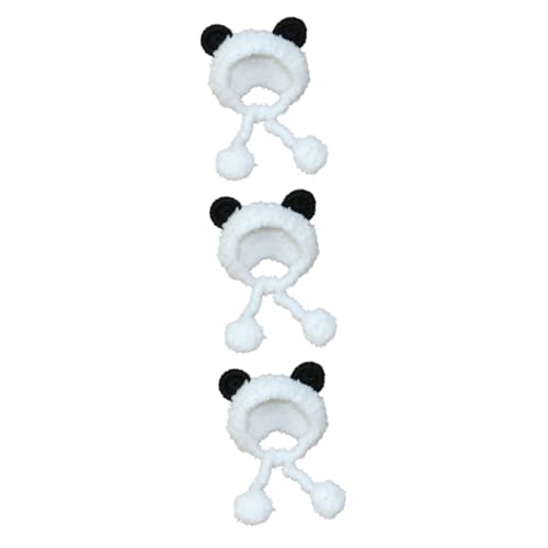 Amosfun 3St Tierhaarreifen Hundehaarreifen Kopfschmuck Pandamütze für Katze Welpen-Outfits Panda-Kostüm Haustier Kopfbedeckung Hut ziehen Kleidung Stirnband von Amosfun