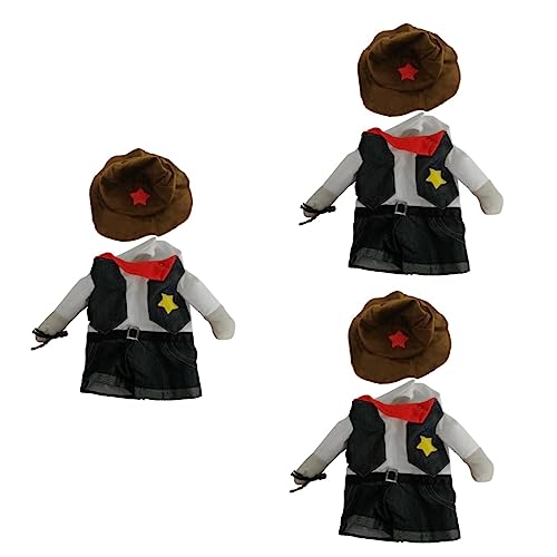 Amosfun 3st Halloweenkostüm Denim-Outfit Cowboykostüm Für Katzen-Outfit Cosplay Kleidung von Amosfun