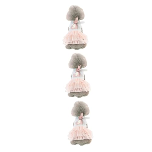 Amosfun 3st Haustier-Spitzen-Tutu-Kleid Hundekleidung Für Mädchen Welpenkleiderrock Ostern Hundekleid Hundemantel Tutu-Rock Für Hunde Mädchen-Outfits Hündchen Brautjungfer Der Hund Weiß von Amosfun