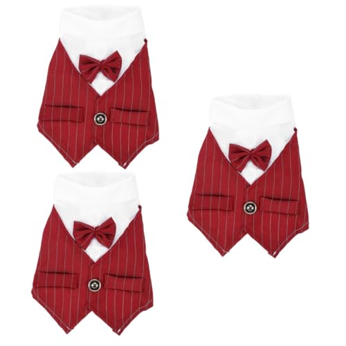 Amosfun 3st Haustieranzug Hundehochzeitskleidung Hundehemd Welpenkleidung Hundekostüme Für Mittelgroße Hunde Outfits Für Jungen Formelles Haustier Hasenanzug Polyester Shirt Mittlerer Hund von Amosfun