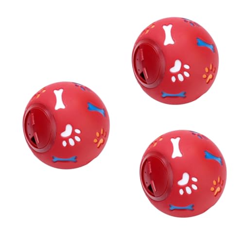 Amosfun 3st Interaktives Hundespielzeug Mit Futterausgabe Leckerli-Ball Für Tiernahrung Spenderkugel Behandeln Hunde-Puzzle-spielzeugball Hundefutter Ball Haustierzubehör Milchgeschmack von Amosfun