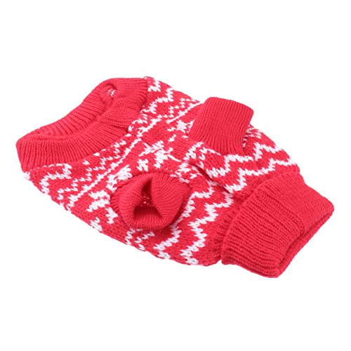 Amosfun 3st Kleidung Für Katzen Weihnachtsfeier Katzenkostüm Weihnachtskleidung Für Hunde Hundepullover Für Kleine Hunde Hundepullover Weihnachten Roter Hundepullover Sanft Strickwaren von Amosfun