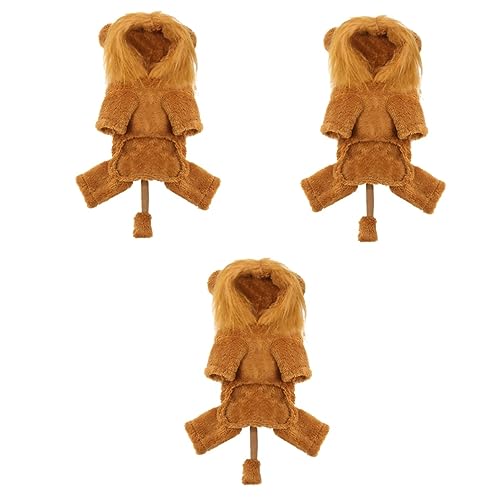 Amosfun 3st Pet Dog Lion Transformation Outfit Hund-löwen-Outfit Kostümzubehör Für Haustiere Welpen-löwenmähnen Thermische Kleidung Haustier-löwen-Outfit Laufweste Plüsch Der Hund Mantel von Amosfun