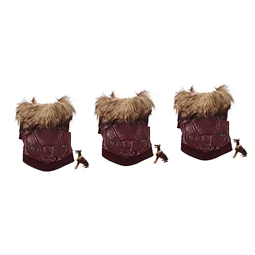 Amosfun 3st Warme Hundejacke Hundepullover Hundemäntel Für Kleine Hunde Winter Hundemantel Hunde Winterjacke Warmes Welpenkostüm Trim Mantel Rote Jacke Welpen-kit Plüsch Haustier Kleidung von Amosfun