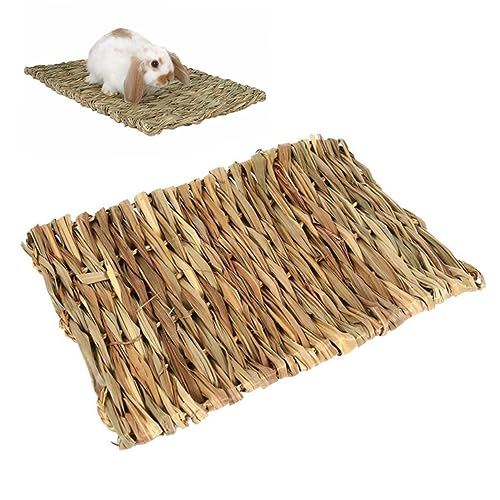 Amosfun 4 Hamster Grass Mat Hand Woven Straw Mat Hamstermatte Hamster kaubett Chinchilla-Spielzeug Innen+Matte Nest für Haustiere Hamster Grasmatte Stroh Bettwäsche Bodenmatte von Amosfun