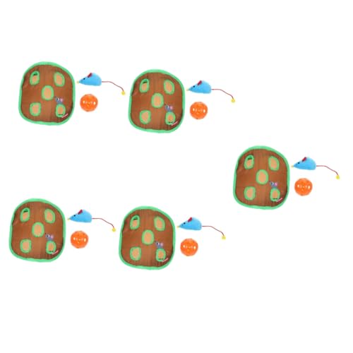 Amosfun Haustier Tunnel 5 Sätze Katzen Spielzeug Haustiertür Tunnel Spielbett Hundetür Katzenspielzeug Mäuse EIN Maulwurfsspielzeug Katze Verstecken Suchen Stoff Schlag-einen-Maulwurf Puzzle von Amosfun