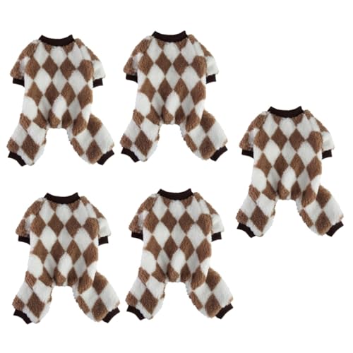 Amosfun 5st Kleidung Für Haustiere Welpenkostüm Für Zu Hause Hund Winteranzug Winterkleidung Für Hunde Warme Welpenmäntel Zarte Hundebekleidung Hunde-Overall Pyjama Polyester Weihnachten von Amosfun