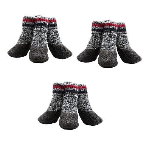 Amosfun 6 Paare Schneestiefel Für Hunde Hundesocken Für Kleine Hunde Hundesocken Für Holzböden Haustier Hund Socken rutschfeste Hundestiefel Hundegriff Socken rutschfeste Stiefel Verdicken von Amosfun