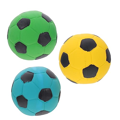 Amosfun 6 STK Haustier Spielzeug Fußball Quietschende Bälle Für Hunde Hundefußball Kleine Bälle Für Hunde Welpenspielzeug Hundekauer Welpen Fußball Spielzeugball Emulsion 7c Backenzahn von Amosfun