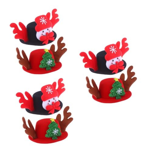 Amosfun 3 Sets Haustierkostüme Mütze Weihnachtsmütze Für Hunde Lustiger Schneemann Grünes Material Für Partys Fotos 2 Stück X 3 von Amosfun