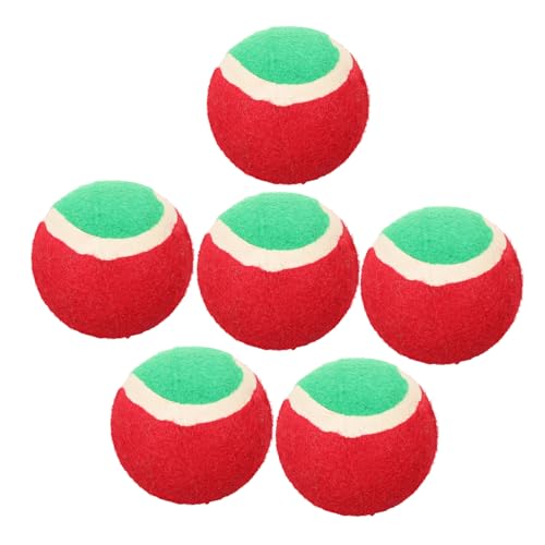 Amosfun 6st Spielzeugball Für Haustiere Interaktives Hundespielzeug Hüpfbälle Für Hunde Weihnachts-plüsch-hundebälle Weihnachtshundebälle Hundewurfspiel Einstellen Gummi Backenzahn von Amosfun