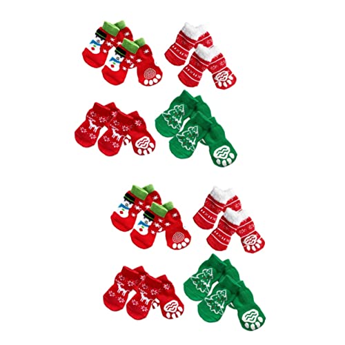 Amosfun 8 Sätze Hundesocken Zum Lecken Urlaubsparty-hundesocken Weihnachtshaustiersocken Warme Wintersocken Hunde Parkettsocken Socken Für Hunde Socken Mit Hundegriff Haustier Hund von Amosfun