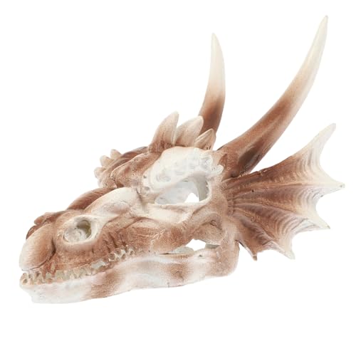 Amosfun Drachenschädel-Ornament für Aquarium Fein Gearbeiteter Dinosaurierschädel Aus Kunstharz Als Dekoration für Aquarien von Amosfun