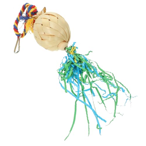 Amosfun Beißspielzeug Für Papageienkäfige Bissfestes Vogelspielzeug Haustier Spielzeug Vogel-Pinata-Spielzeug Papageien-rattanball Kauspielzeug Für Papageien Zubehör Der Vogel Hölzern von Amosfun