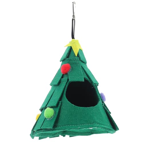 Amosfun Hamster-Weihnachtsnest Hamster hängematte Tannenbaum Form warmes Nest Hasenbett Spielzeug für Haustiere Kaninchenspielzeug atmungsaktive Hängematte bequeme Hängematte waschbar von Amosfun