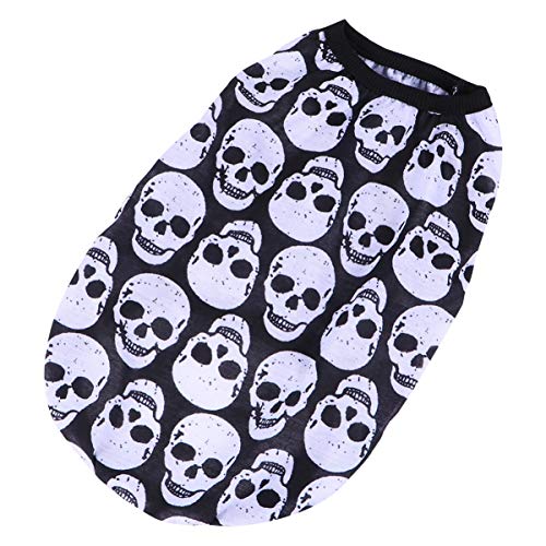 Amosfun Haustier-hundehalloween-schädel-Sweatshirt Haustier-t-Shirt Kleidung Für Haustierhunde Halloween-kostüme Für Hunde Tanktop Welpenbedarf Wollkleidung Hase Reine Baumwolle von Amosfun