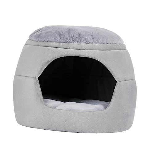 Amosfun Haustierbett katzenhöhle pet Bed Plüsch Hundekäfig Faltbares Winterzelt für Katzen faltbares Zusammenklappbarer Hundezwinger Schlafbetten für Haustiere Nesthaus für Haustiere von Amosfun