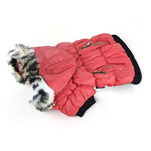 Amosfun Haustierjacke Winter-Hunde-Hoodie Warmer Hund hundemantel Dog Raincoat Haustierkostü mit Reißverschluss Haustier hält warme Kleidung Herbst und Winter Baumwollmantel Haustier Hund von Amosfun