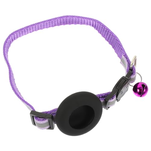 Amosfun Katzenhalsband Jingle Bell-Kragen Haustier Halskette Mit Katzenglocke Abbrechbare Katzenhalsbänder Reflektierendes Hundehalsband Welpen-id-Halsband Luft Etikett Plastik Violett von Amosfun