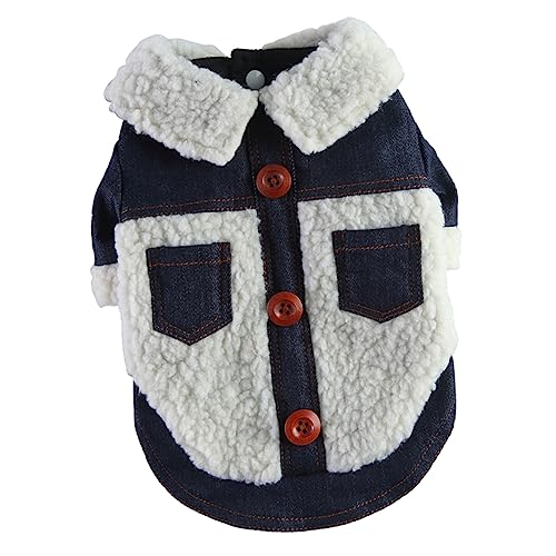 Amosfun Kleidung für Haustiere Winterjacken Trim Mantel Jeansjacken waschbarer hundeanzug Hundejacken für mittelgroße Hunde Winter Hundekleidung warme Welpenkleidung Zubehör Polyester Mode von Amosfun