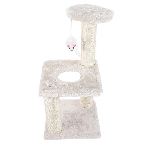 Amosfun Klettergerüst Für Katzen Katzenkratzbaum Dekorativer Kratzbaum Für Kätzchen Bequemer Kratzbaum Für Katzen Katzenbedarf 3-lagiger Kratzbaum Papierrohr Hängende Kugel Haustier Katze von Amosfun