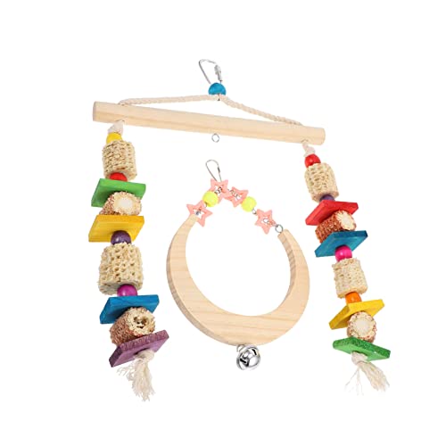 Amosfun Kletterspielzeug Papageienbissspielzeug Vogelzubehör sicher Ara-Käfig Spielset aus Holz Spielzeuge Kauspielzeug für Haustiere Papageienspielzeug hölzern Lieferungen Papageienkäfig von Amosfun