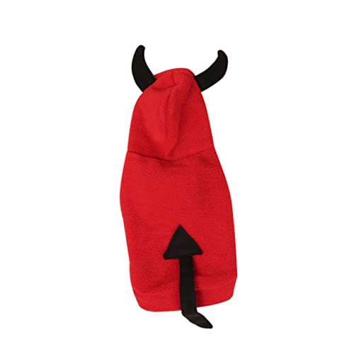 Amosfun Pet Dog Festival Devil Verwandlungskostü Tiger-hundekostü Fleece Red Dog Outfit Hoodie Für Katzen Katze Hund Teufel Kostü Warmer Hundepullover Plüsch Mittlerer Hund ädchen von Amosfun