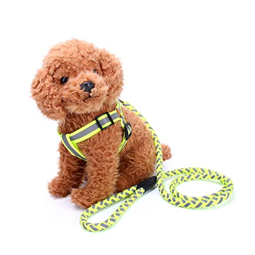 Amosfun Reflektierende Leine Geschirr Für Kleine Hunde Medium Size Dog Harness Haustierleine Welpenleine Arnes para Perros Welpen-kit Leine Für Welpen Kettenblatt Der Hund von Amosfun