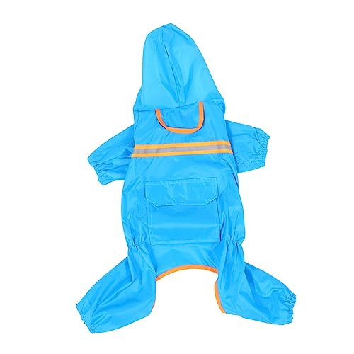 Amosfun Regenmantel Für Haustiere Hündchen Hoodie Reflektierende Regenjacke Wasserfeste Jacke Hunderegenmantel Mit Beinen Haustier-Poncho-Hoodie Hund Regenmantel Regenmäntel Für Hunde von Amosfun