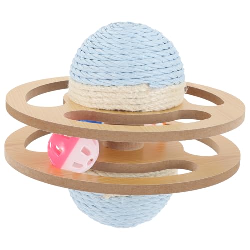 Amosfun Sisal-Plattenspieler-Spielzeug Katzenkratzer Katzen-Übungs-Puzzle-Spielzeug katzenspielzeug Interactive cat Toy -Spielzeug Kätzchenspielzeug Zimmer Kratzbrett Bodenkratzbaum von Amosfun