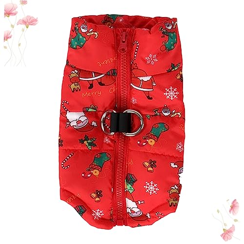 Amosfun Warme Hundemäntel Hunde Weihnachtskleidung Tanktops Hundeweste Aus Baumwolle Plattenträgerweste Weihnachtskostü Für Haustiere Winterjacke Für Hunde Hundedecke Großer Hund von Amosfun