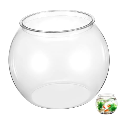 Amosfun Zierfischbecken Bubble-Ball-vase Rundes Fischbecken Plastikbehälter Aquarium Für Den Desktop Blase-fischglas Mini-Aquarium Betta Fisch Büro Das Haustier Schildkrötenbecken von Amosfun