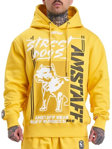 Amstaff Herren Kapuzenpullover Hunters Hoodie Gelb 3XL von Amstaff