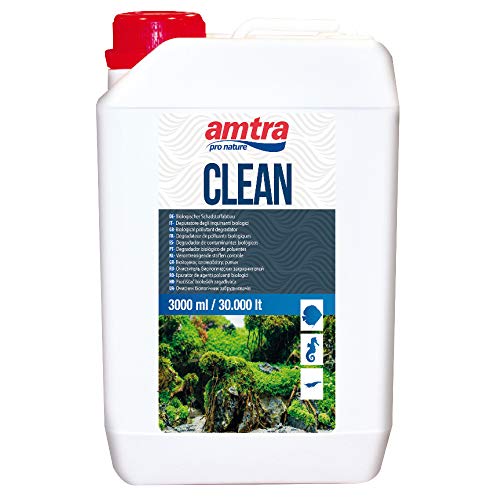 Amtra Clean – natürlicher Aquarium-Wasserreiniger mit Mikroorganismen, die Ammoniak und Nitrite entfernen – reduziert Wasserwechsel – 3000 ml von Amtra