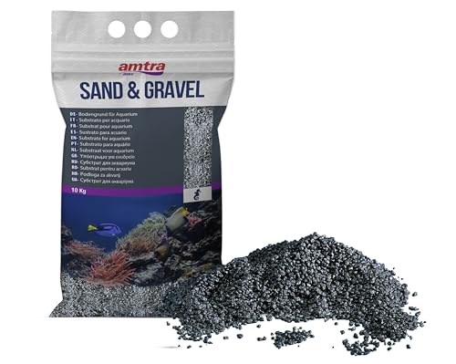 Croci Amtra Black Ceramized Quartz – Feiner Quarz-Aquariumsand, für Süß- oder Salzwasser, 2–3 mm Körnung, Menge 10 kg von Amtra