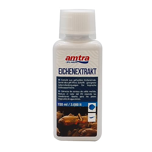 Amtra Eichen Extrakt - Tropenmittel für Süßwasseraquarien, senkt auf natürliche Weise den pH-Wert des Wassers, mit Spurenelementen, für tropische Aquarien, 150 ml von Amtra