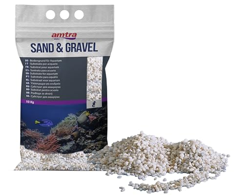 Croci Amtra Gravel NOA - Natürlicher Aquarienkies, Dekoboden, weiße grobe Körnung 2-5 mm, Größe 10KG von Croci