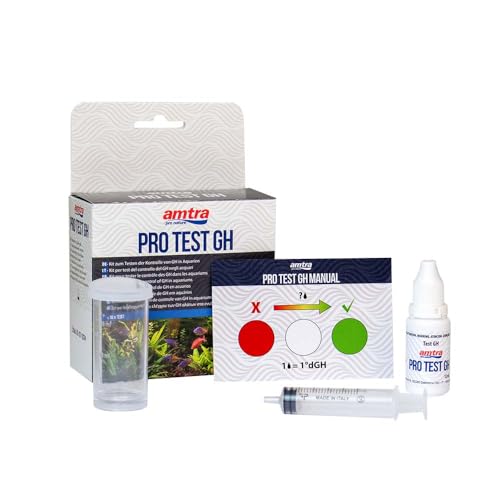 Amtra PRO GH Test GH für Aquarien, einfache und schnelle Qualitätskontrolle der Gesamthärte, für Süßwasser, mit Referenzskala, bis zu 50 Tests von Amtra